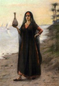Porteuse D'eau Au Bord Du Nil, Egypte by Maxime Dastugue