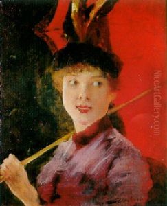 L'elegante A L'ombrelle Rouge