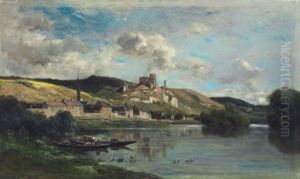 Vue De Chateau Gaillard by Charles-Francois Daubigny