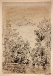 Paysage Fluvial Boise by Charles-Francois Daubigny