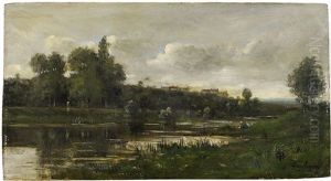Landscape By The River by Charles-Francois Daubigny