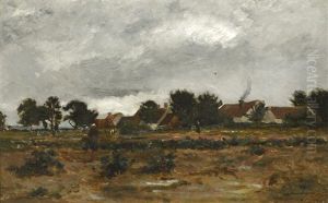 Peasant Women At The Edge Of A Village by Charles-Francois Daubigny