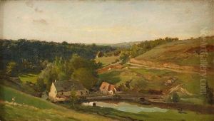 La Ferme Dans Le Vallon, Motiv Fran Morvan I Frankrike La Ferme Dans Le Vallon, Motiv Fran Morvan I Frankrike