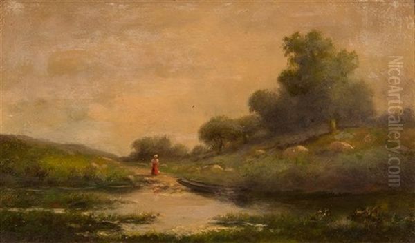 Lady On A Riverbank - view 1