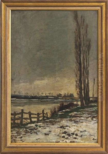 Berge Aux Peupliers En Hiver - view 1