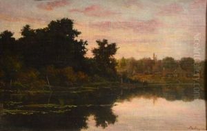 Lake Scene by Charles-Francois Daubigny