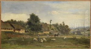Paysage Anime by Charles-Francois Daubigny