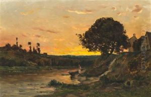 Landscape With Two Women Washing Clothes Landscape With Two Women Washing Clothes
