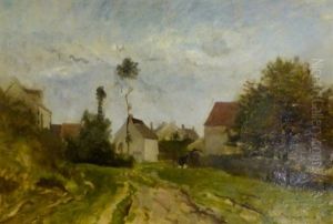 L'entree Du Village by Charles-Francois Daubigny
