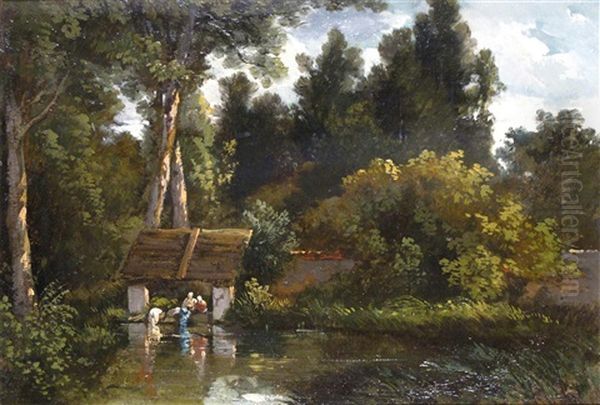 Washer-women On The River - view 1