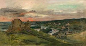 Les Ruines De Chateau-gaillard by Charles-Francois Daubigny