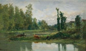 Idylle Am Fluss by Charles-Francois Daubigny