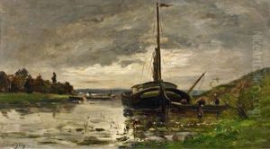 Der Lastkahn by Charles-Francois Daubigny