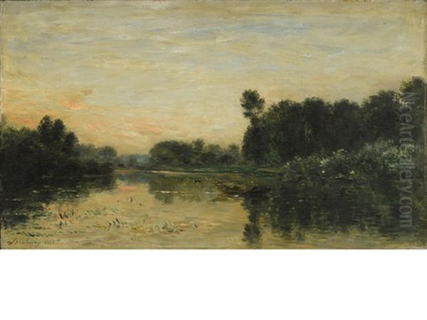 Le Bord De La Riviere, Soleil Couchant - view 1