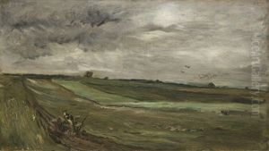 Auvers, Paysage A La Charrue Ou Auvers, Les Bles by Charles-Francois Daubigny