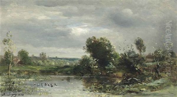 Ducklings On A Lake - view 1