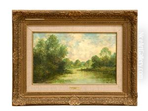 Magd Mit Kuhen Am Flussufer by Charles-Francois Daubigny