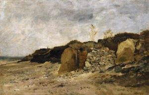 Maree Basse A Villerville by Charles-Francois Daubigny