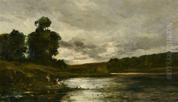 Lavandieres Sur L'oise. Wascherinnen An Der Oise - view 1