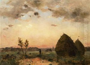 Soleil Couchant A Barbizon by Charles-Francois Daubigny