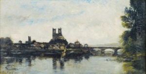 Vue De Mantes-la-jolie by Charles-Francois Daubigny