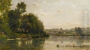 An Den Ufern Der Oise (au Bord De L'oise) by Charles-Francois Daubigny