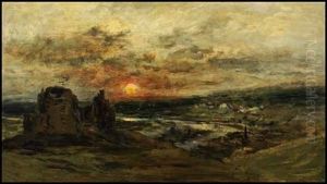 Chateau Gaillard, Normandy, France by Charles-Francois Daubigny