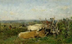 Vendanges En Bourgogne by Charles-Francois Daubigny