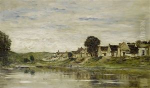 Les Bords De La Seine A Bonnieres by Charles-Francois Daubigny