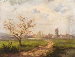 Fruhlingstag Am Dorfrand by Charles-Francois Daubigny