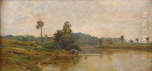 Aux Bords Du Fleuve by Charles-Francois Daubigny