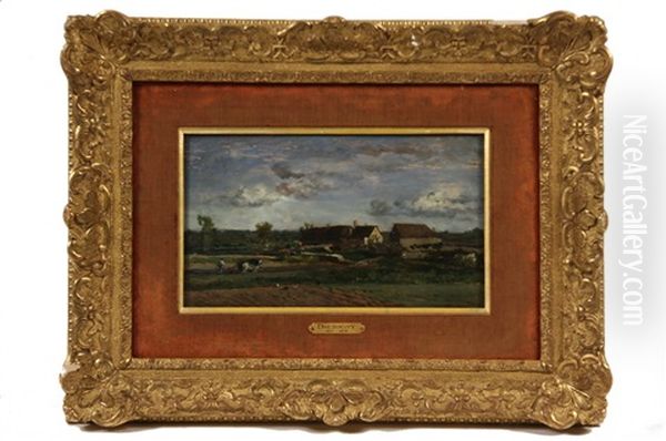 French Farm With Farmer At Plow - view 1