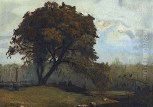 Landschaftspartie Mit Baum Landschaftspartie Mit Baum