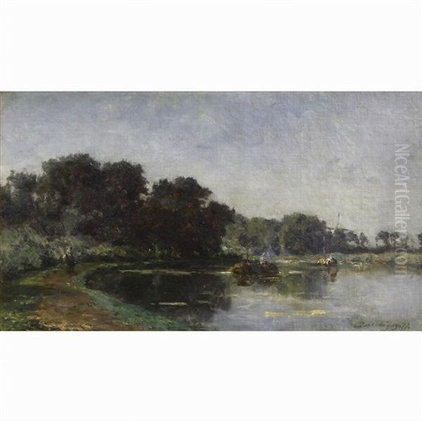 A Towpath Beside A River - view 1
