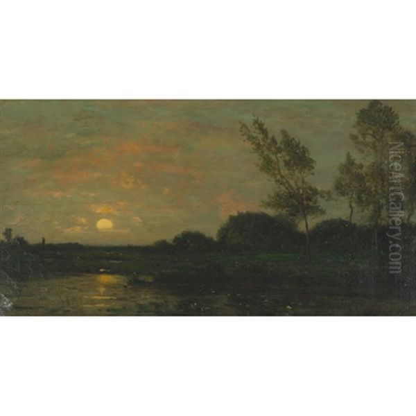 Coucher De Soleil Sur La Riviere (l'oise) - view 1