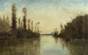 Flusslandschaft by Charles-Francois Daubigny