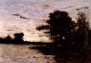 A River Landscape With Boatmen