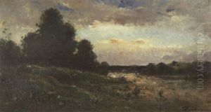 Evening By The River by Charles-Francois Daubigny