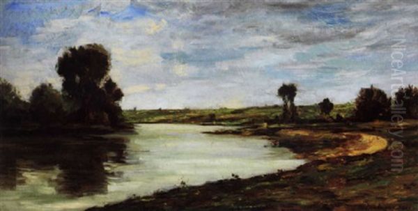Weite Flusslandschaft Mit Baumen - view 1