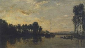 Flusslandschaft by Charles-Francois Daubigny