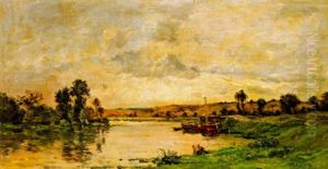 Washer Women On The Banks Of A River
