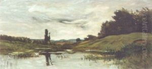 Coucher Du Soleil Sur La Riviere by Charles-Francois Daubigny