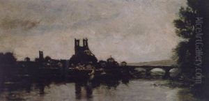 Mantes La Jolie by Charles-Francois Daubigny