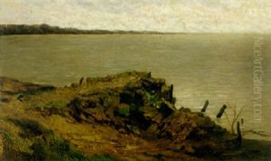 Inlet On The Coast, Villerville by Charles-Francois Daubigny