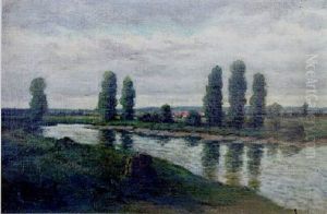 European River Landscape by Charles-Francois Daubigny