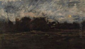 Sommerlandschaft Bei Abenddammerung by Charles-Francois Daubigny
