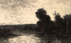 Au Bord De La Riviere by Charles-Francois Daubigny