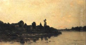 Twilight On The River Seine by Charles-Francois Daubigny