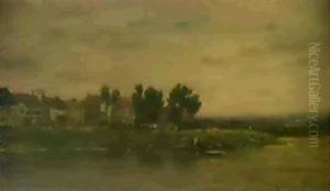 Dorf Am Fluss by Charles-Francois Daubigny