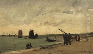 Pecheurs En Bord De Rivage